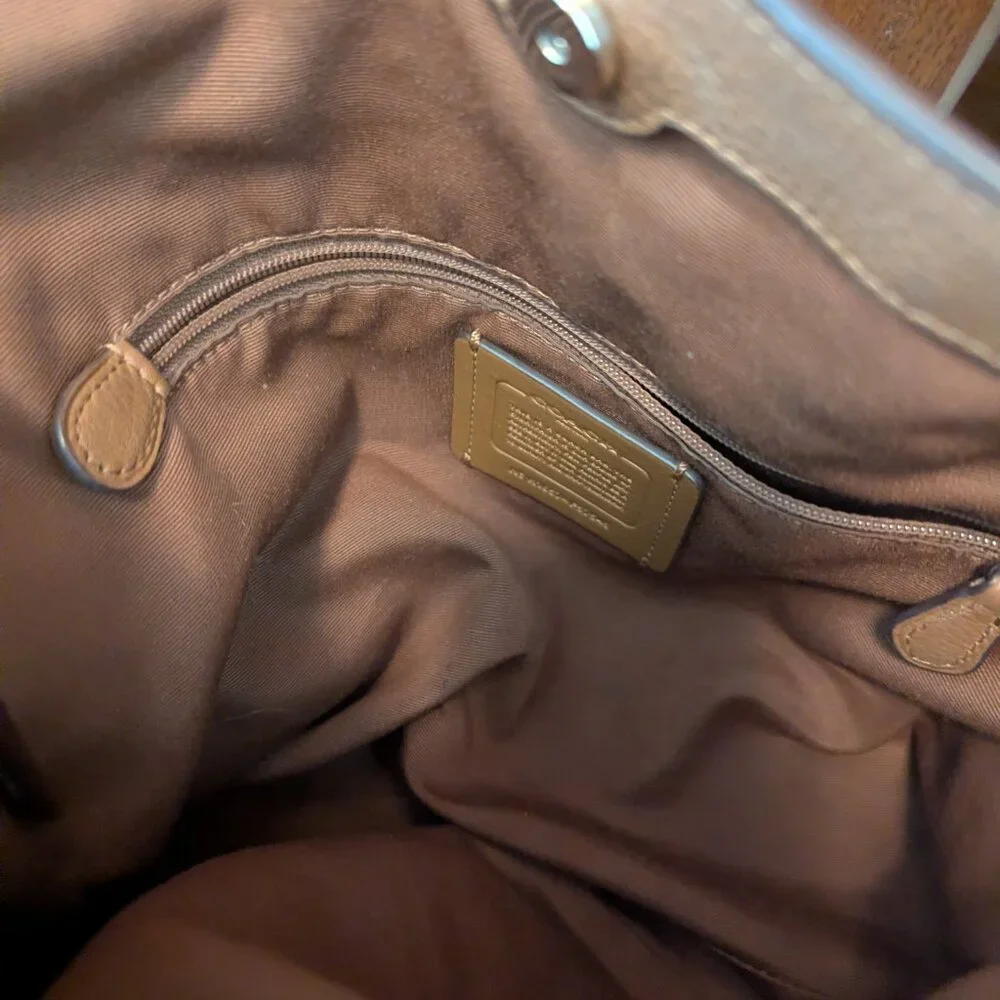 Coach Lexi pebble leather shoulder bag F57545 in mocha - Picture 13 of 15